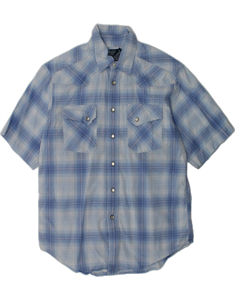 POLO RALPH LAUREN Boys Short Sleeve Shirt 10-11 Years Medium  Blue Check | Vintage Polo Ralph Lauren | Thrift | Second-Hand Polo Ralph Lauren | Used Clothing | Messina Hembry 