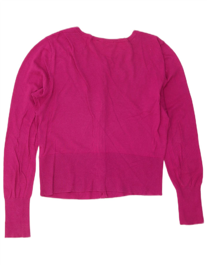 Oasis Womens Cardigan Sweater UK 12 Medium Pink Cotton