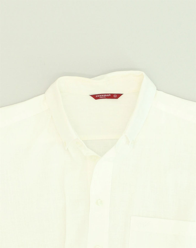 CARRERA Mens Short Sleeve Shirt Medium White Cotton | Vintage Carrera | Thrift | Second-Hand Carrera | Used Clothing | Messina Hembry 