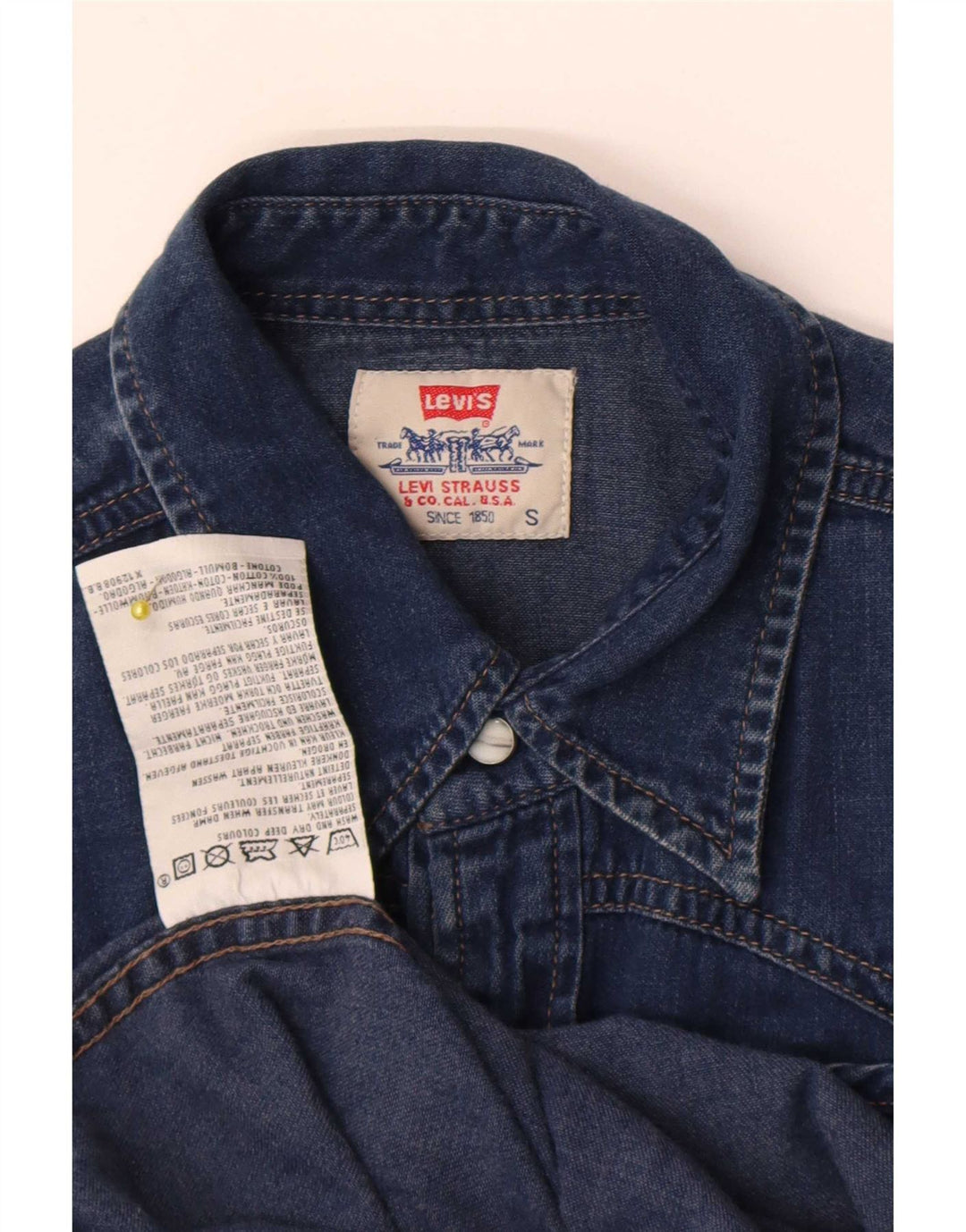 Levi's Mens Denim Shirt Small Blue Cotton