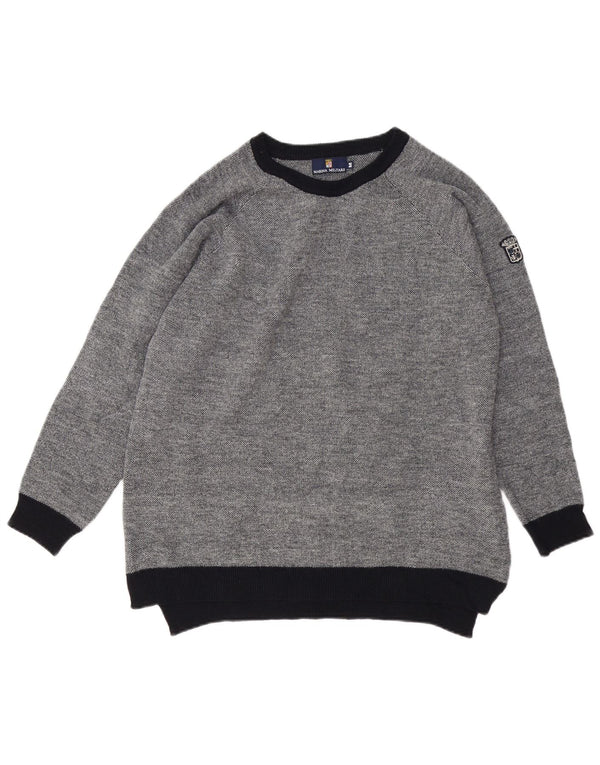 Marina Militare Womens Boat Neck Jumper Sweater UK 14 Medium Grey Acrylic