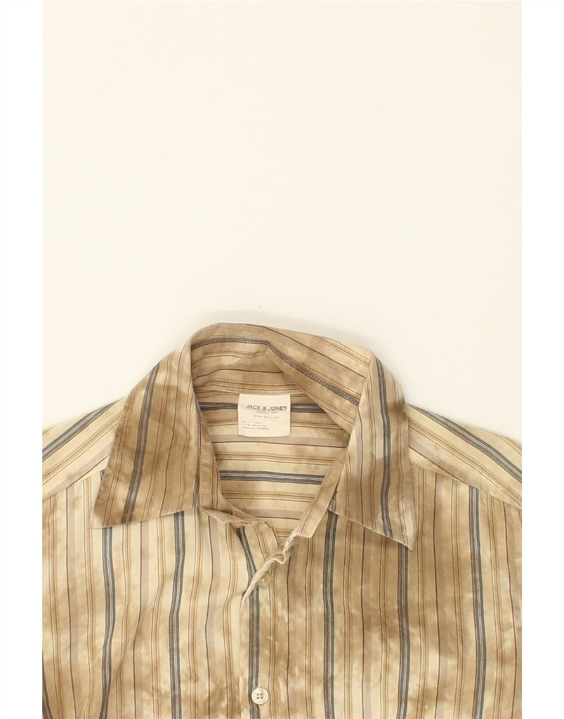 JACK & JONES Mens Shirt Small Brown Striped Cotton | Vintage Jack & Jones | Thrift | Second-Hand Jack & Jones | Used Clothing | Messina Hembry 