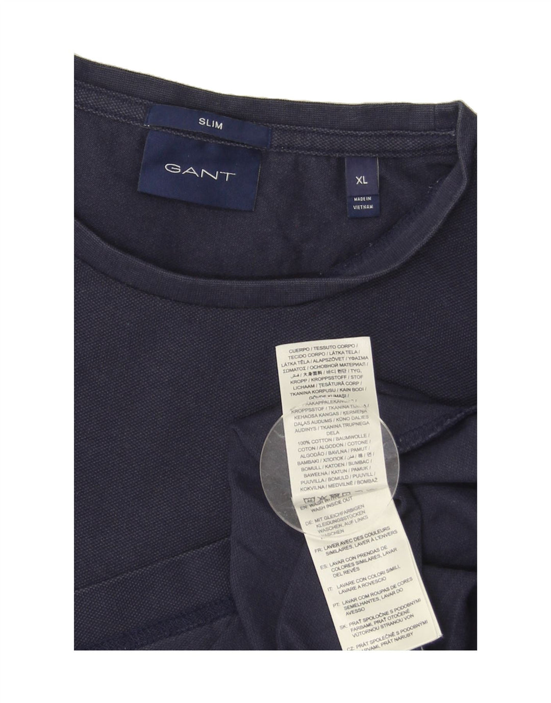 GANT Mens Slim T-Shirt Top XL Navy Blue Cotton Vintage Gant and Second-Hand Gant from Messina Hembry 