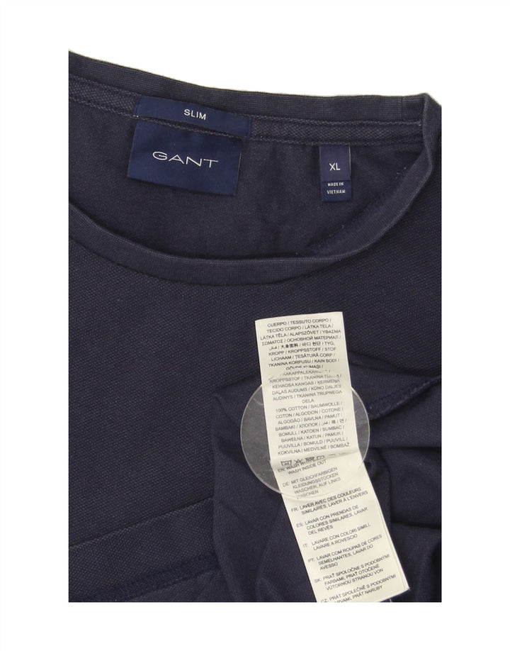 GANT Mens Slim T-Shirt Top XL Navy Blue Cotton Vintage Gant and Second-Hand Gant from Messina Hembry 