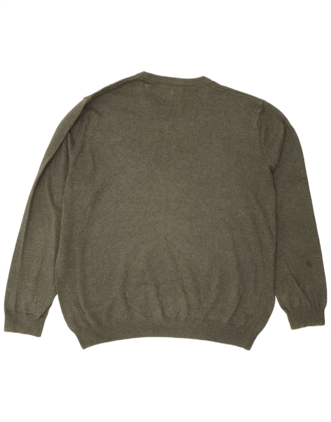 Marks & Spencer Mens Crew Neck Jumper Sweater 2XL Green Cotton