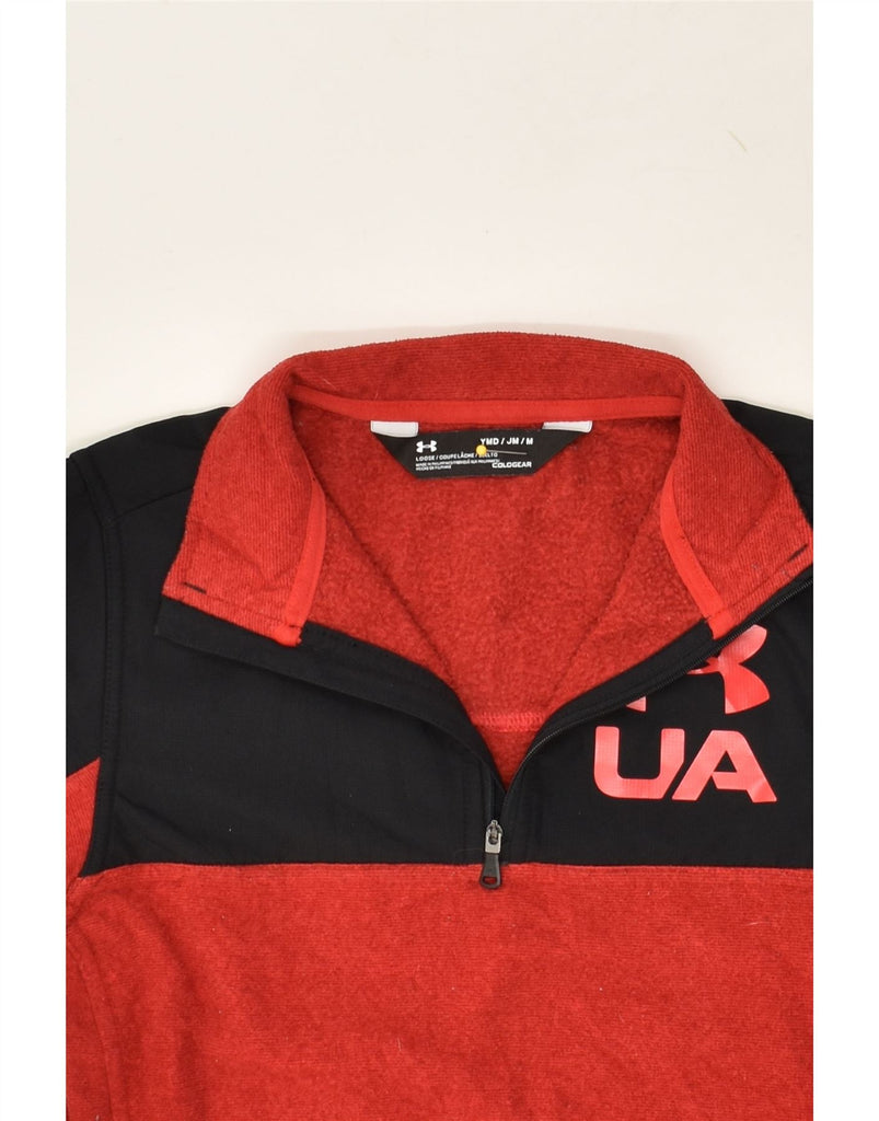 UNDER ARMOUR Boys Zip Neck Sweatshirt Jumper 11-12 Years Medium Red | Vintage Under Armour | Thrift | Second-Hand Under Armour | Used Clothing | Messina Hembry 