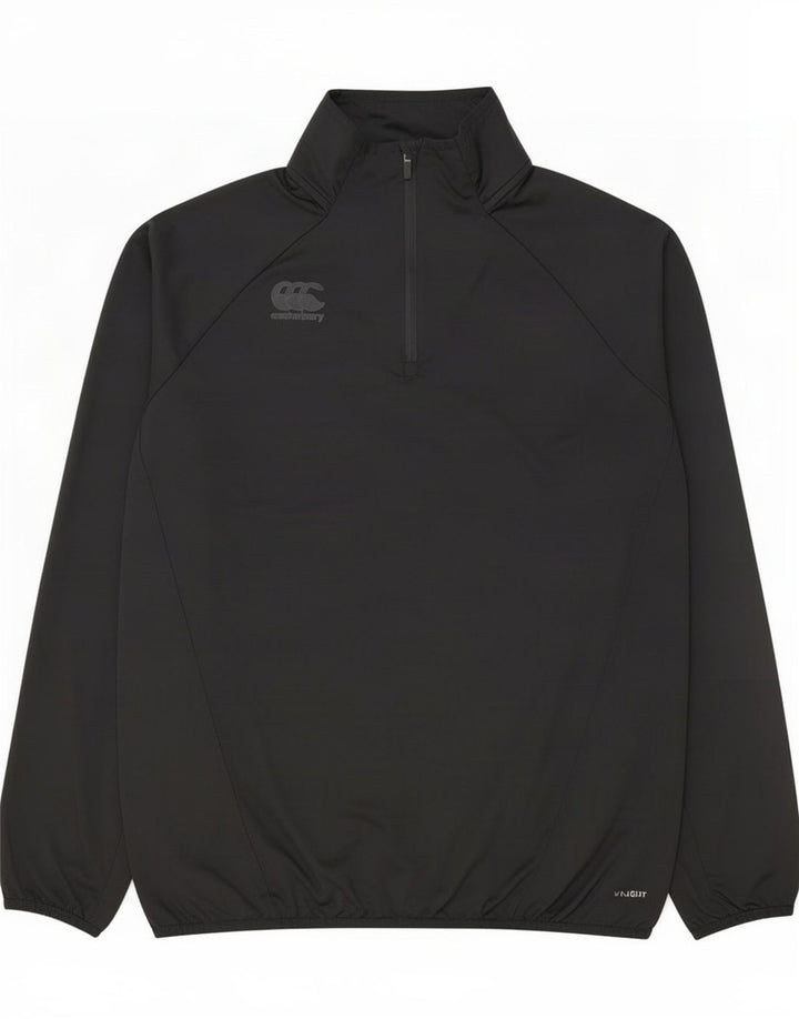 Canterbury Mens Zip Neck Pullover Tracksuit Top XL Black Polyester