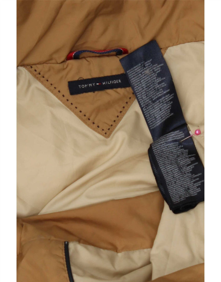 Tommy Hilfiger Womens Hooded Padded Coat UK 10 Small Brown Polyester
