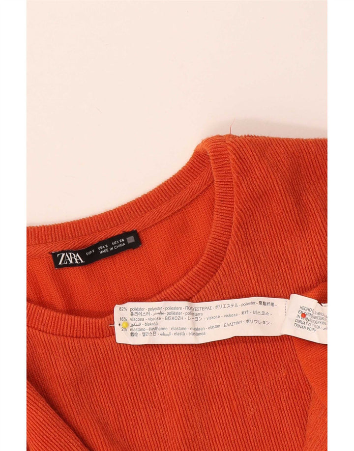 Zara Womens Oversized Blouse Top UK 10 Small Orange Polyester