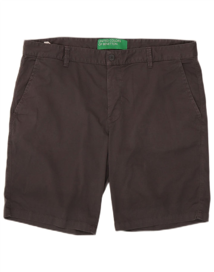 BENETTON Mens Chino Shorts IT 54 2XL W42 Grey Cotton