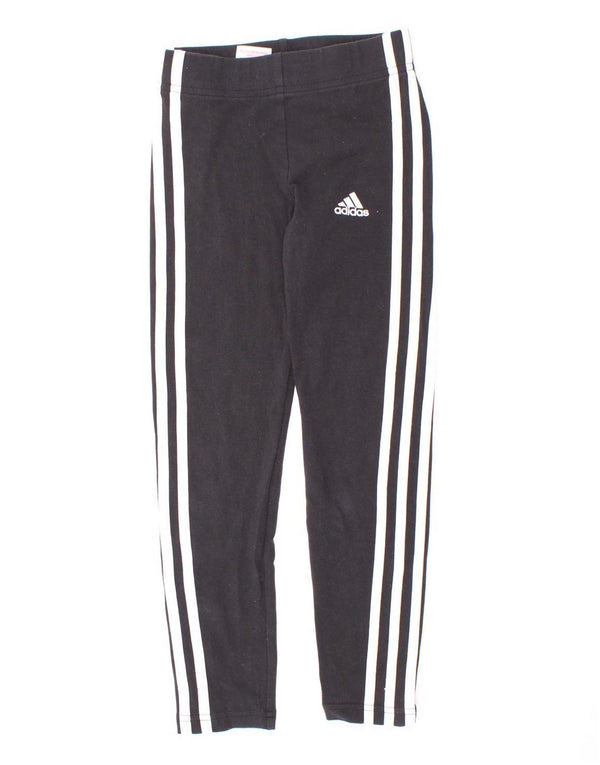 Adidas Girls Leggings 7-8 Years Black Cotton
