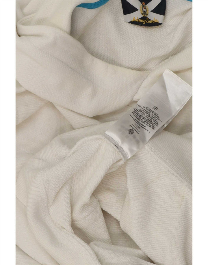 Johnny Lambs Mens Hoodie Jumper Medium White Cotton