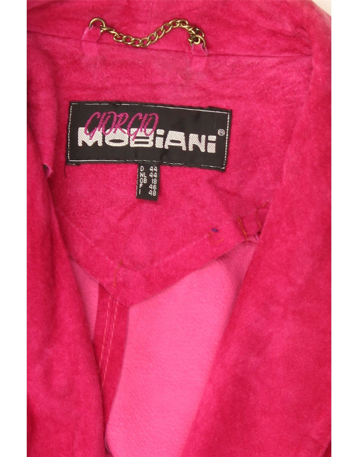 Giorgio Mobiani Womens Suede Overcoat UK 18 XL Pink