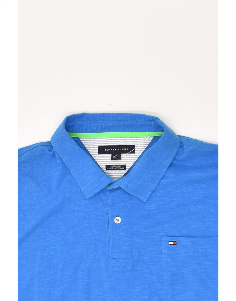 TOMMY HILFIGER Mens Custom Fit Polo Shirt XL Blue Cotton Vintage Tommy Hilfiger and Second-Hand Tommy Hilfiger from Messina Hembry 