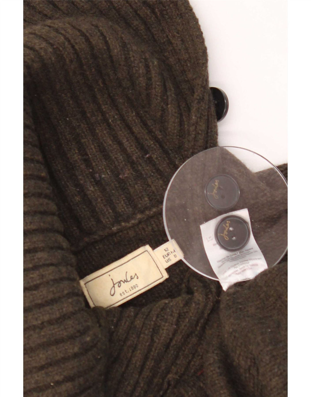 Joules Womens Crop Roll Neck Jumper Sweater UK 12 Medium Khaki Wool
