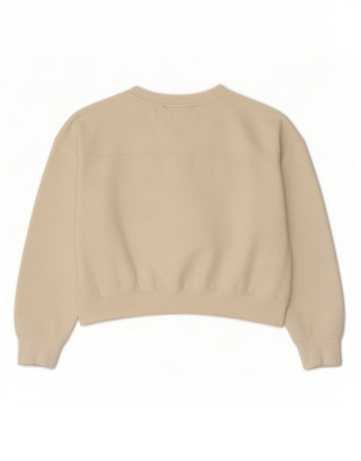 Zara Womens Crop Oversized Sweatshirt Jumper UK 14 Medium Off White