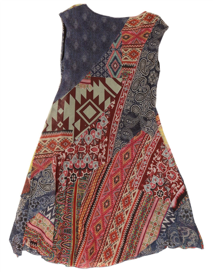 Desigual Womens Graphic A-Line Dress UK 20 2XL Multicoloured Patchwork