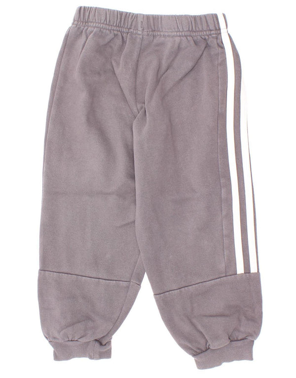 Adidas Boys Tracksuit Trousers Joggers 3-4 Years Grey Cotton