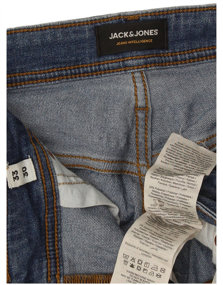 Jack & Jones Mens Slim Jeans W33 L30 Blue Cotton