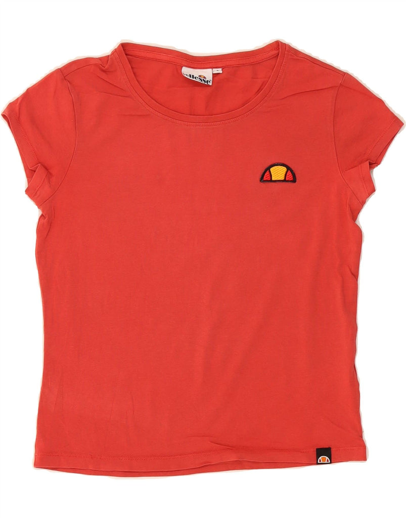 ELLESSE Womens T-Shirt Top UK 10 Small Red Cotton Vintage Ellesse and Second-Hand Ellesse from Messina Hembry 