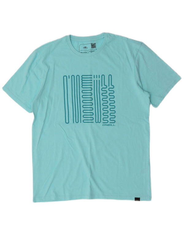 O'Neill Mens Regular Fit Graphic T-Shirt Top Medium Blue Cotton