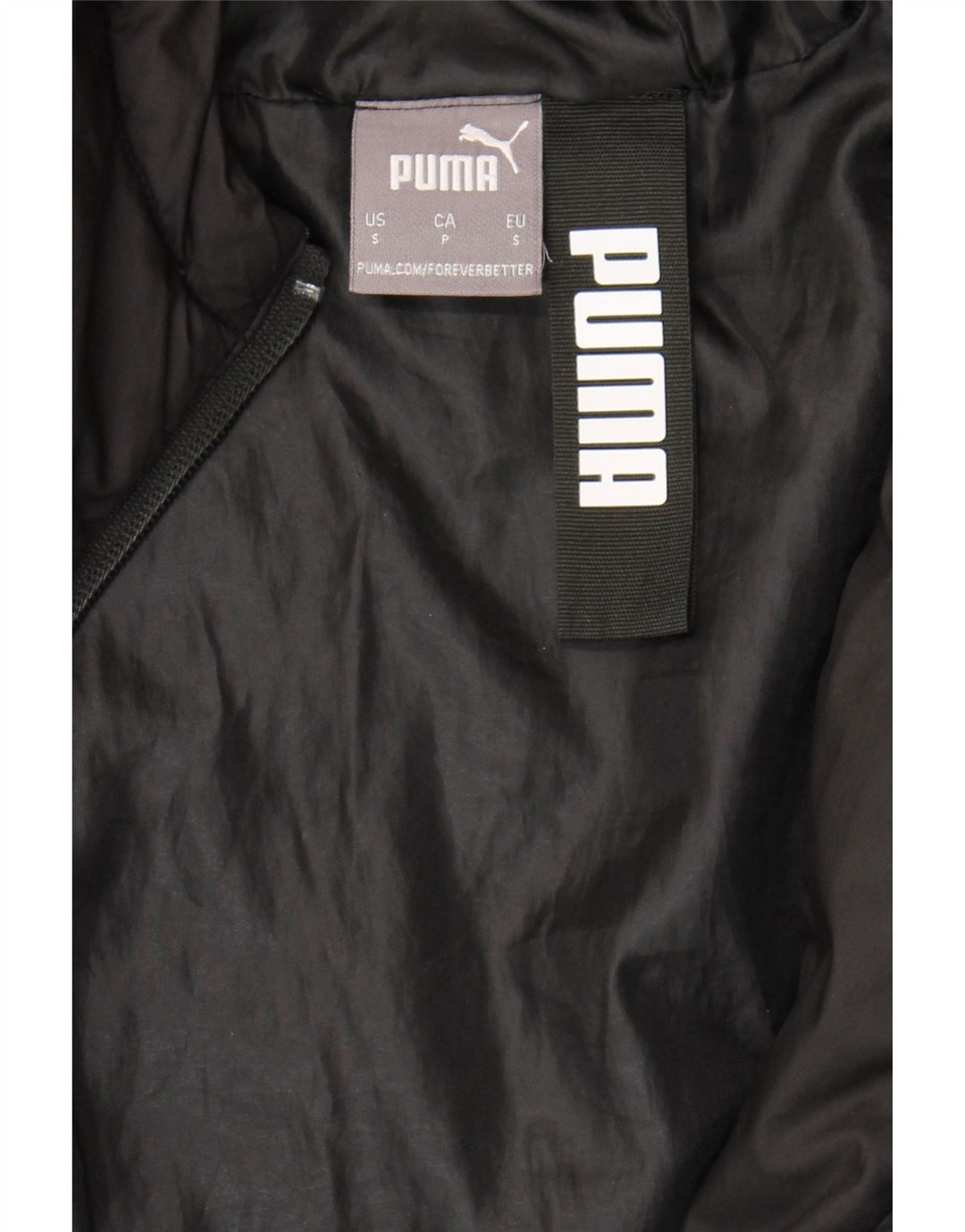 PUMA Mens Hooded Padded Jacket UK 36 Small Black Vintage Puma and Second-Hand Puma from Messina Hembry 