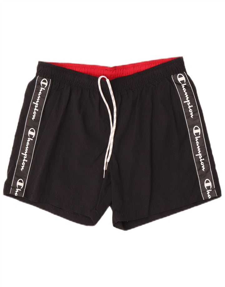 Champion Mens Graphic Swimming Shorts Medium Black Polyamide