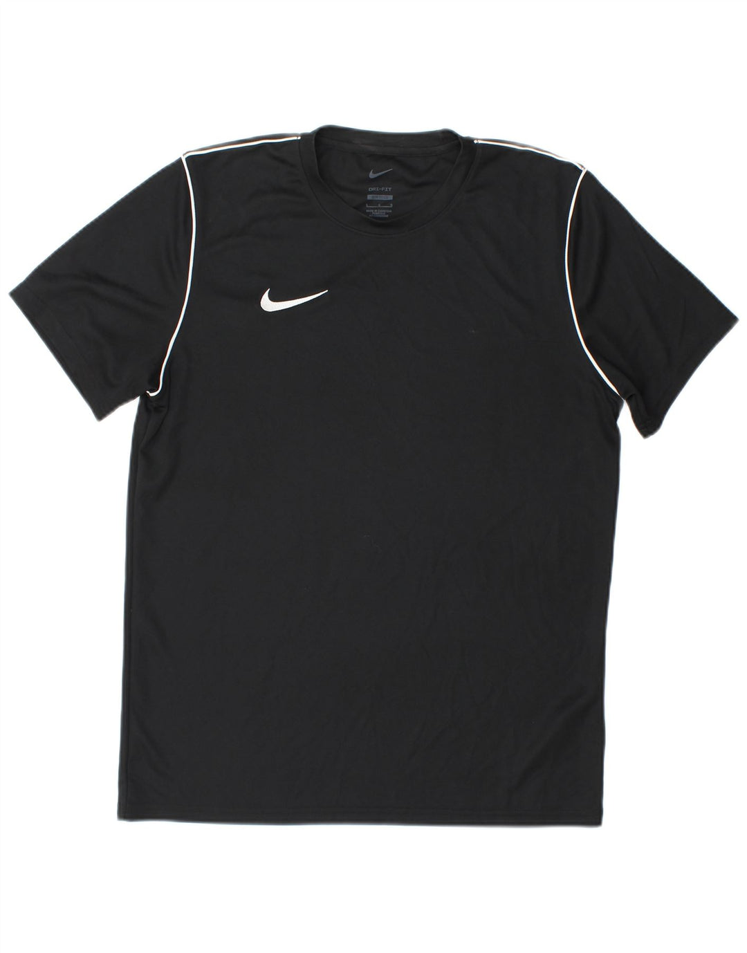 Nike Mens Dri Fit Slim Fit T-Shirt Top Large Black Polyester