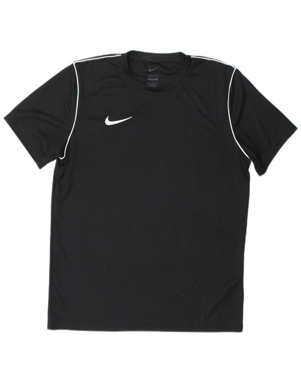 Nike Mens Dri Fit Slim Fit T-Shirt Top Large Black Polyester