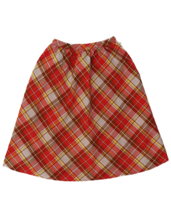 Vintage Girls A-Line Skirt 9-10 Years W18 Red Check