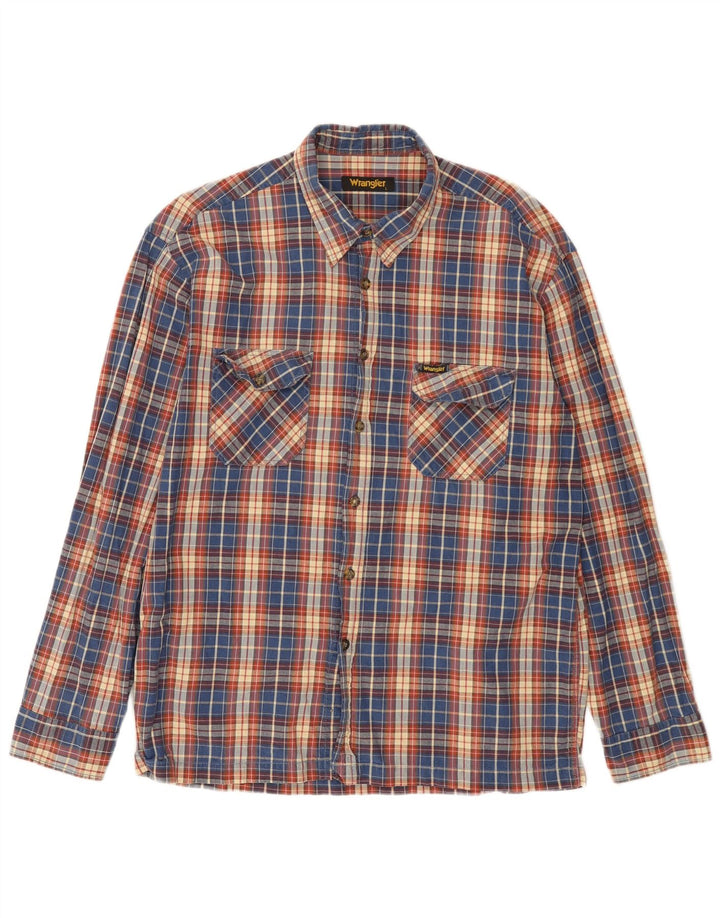 Wrangler Mens Flannel Shirt Large Multicoloured Check Cotton