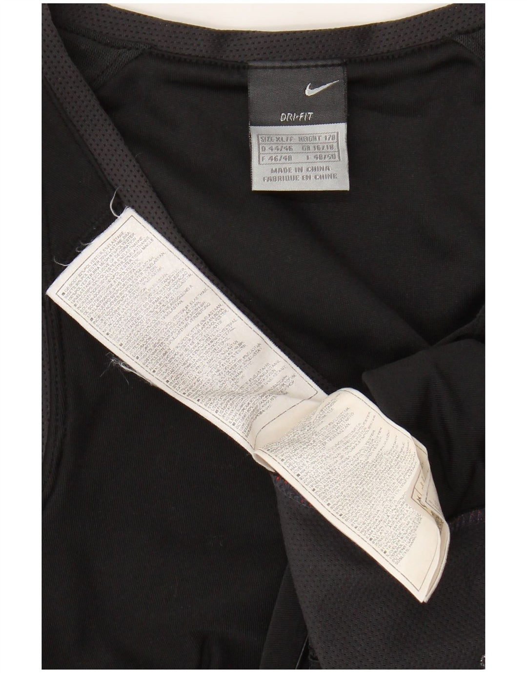 NIKE Womens Dri Fit Crop Vest Top UK 16/18 XL Black Colourblock Polyester