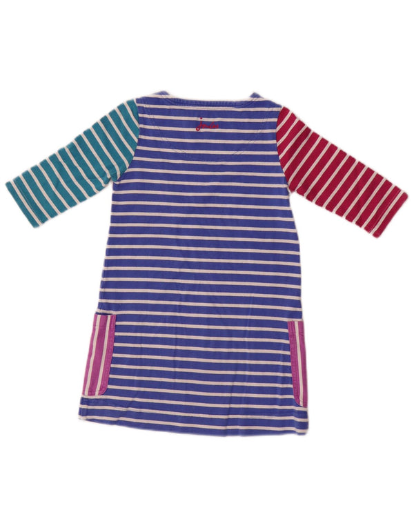 Joules Girls Long Sleeve T-Shirt Dress 3-4 Years Multicoloured Striped