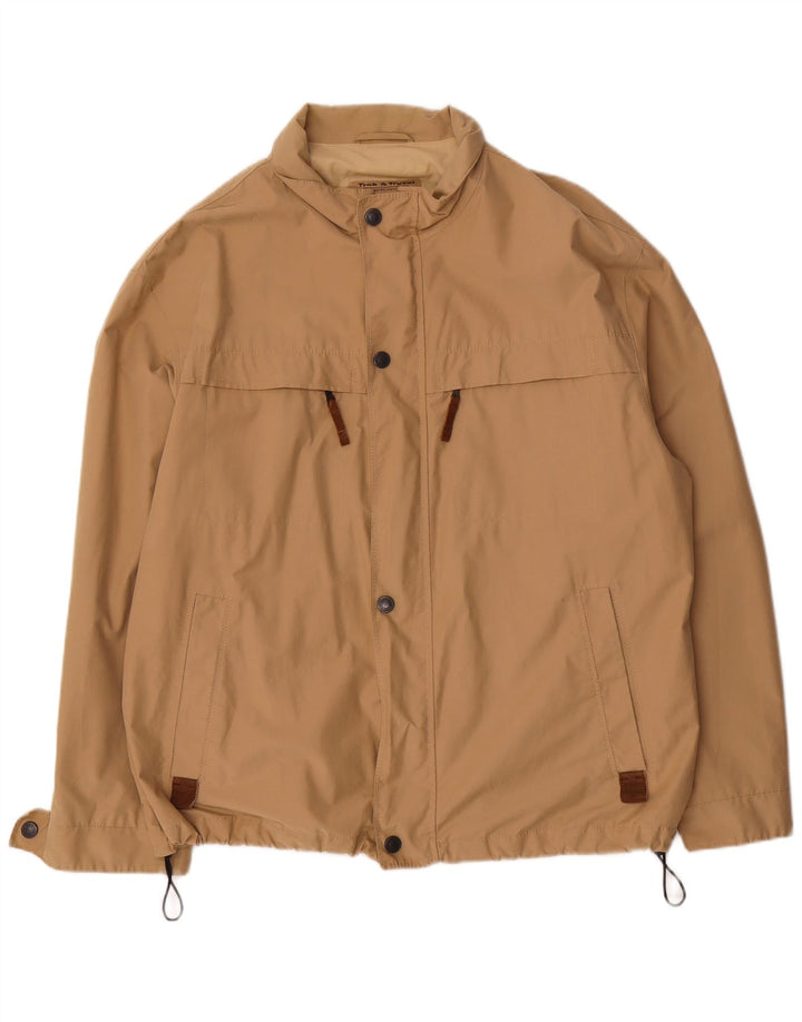 Vintage Mens Bomber Jacket IT 54 2XL Beige Cotton
