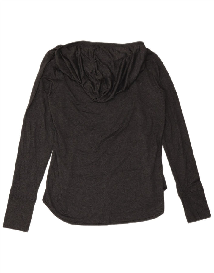 Champion Womens Hooded Graphic Top Long Sleeve UK 12 Medium Grey