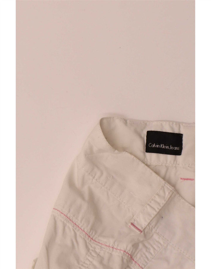 Calvin Klein Womens Shorts W28 Medium White Cotton