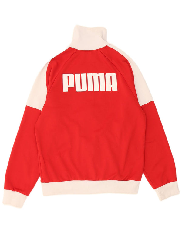 Puma Girls Graphic Tracksuit Top Jacket 15-16 Years Red Colourblock