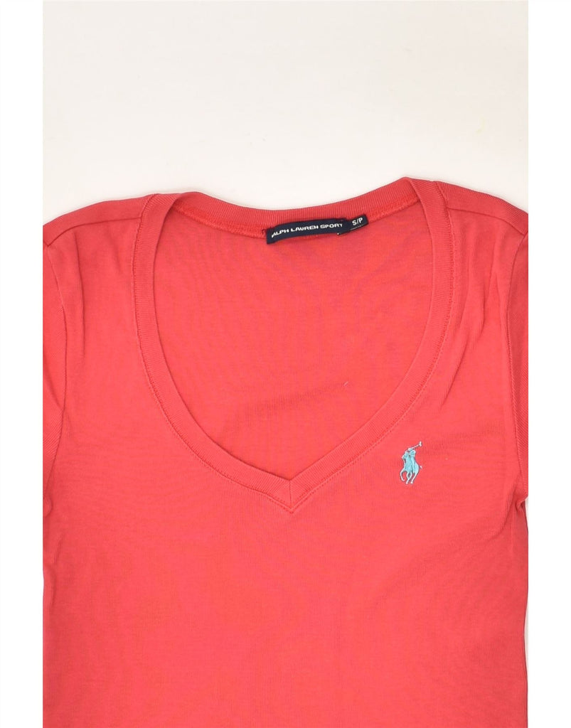 RALPH LAUREN Womens T-Shirt Top UK 8 Small Red Cotton | Vintage Ralph Lauren | Thrift | Second-Hand Ralph Lauren | Used Clothing | Messina Hembry 