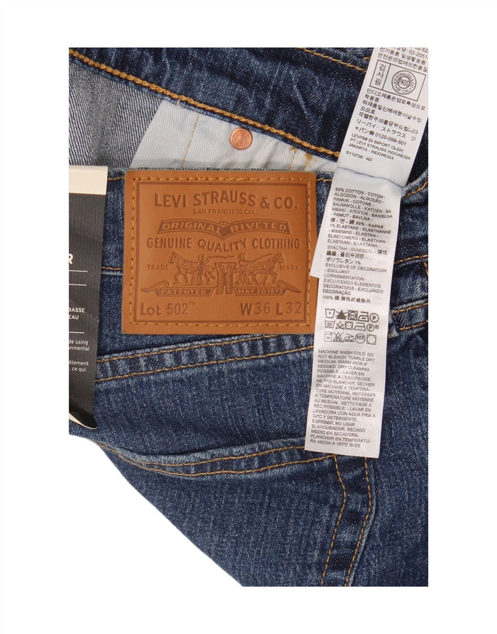 Levi's Mens 502 Tapered Jeans W36 L32 Blue Cotton
