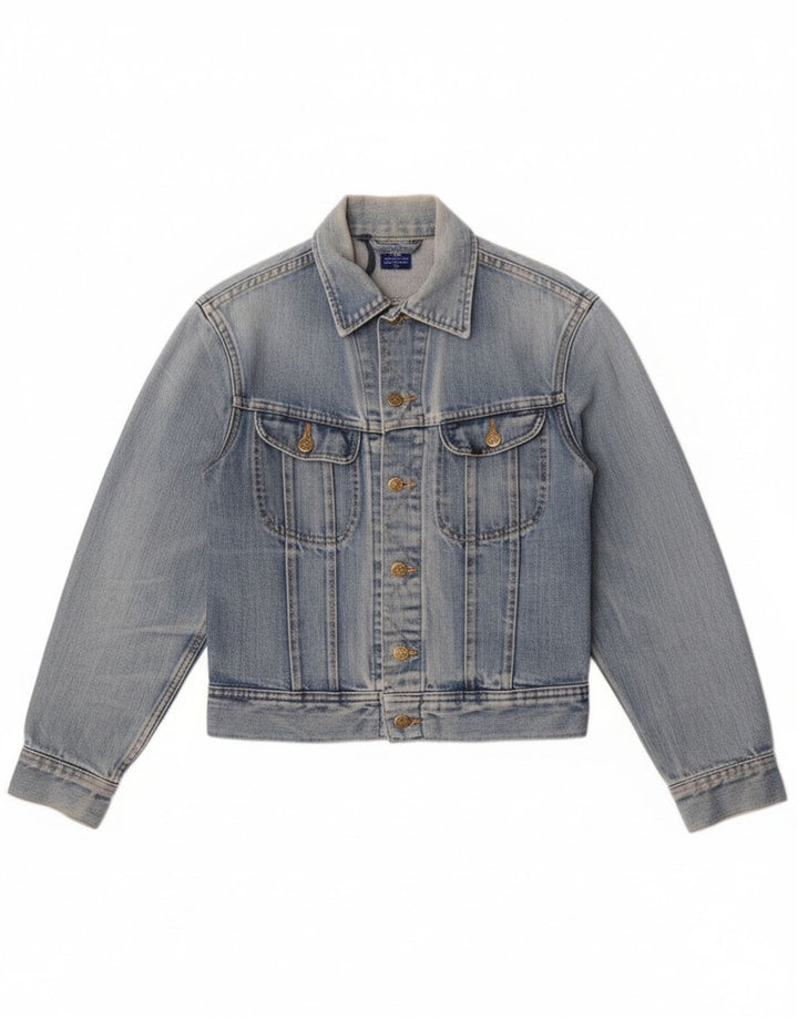 Lee Womens Crop Denim Jacket UK 12 Medium Blue