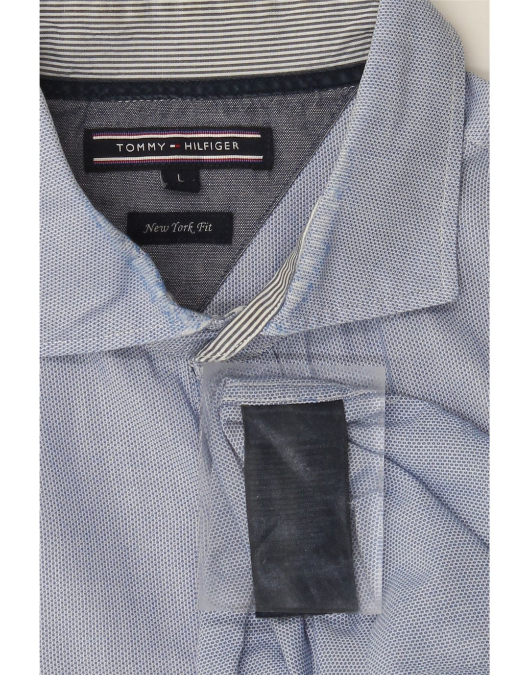 TOMMY HILFIGER Mens New York Fit Shirt Large Blue Cotton