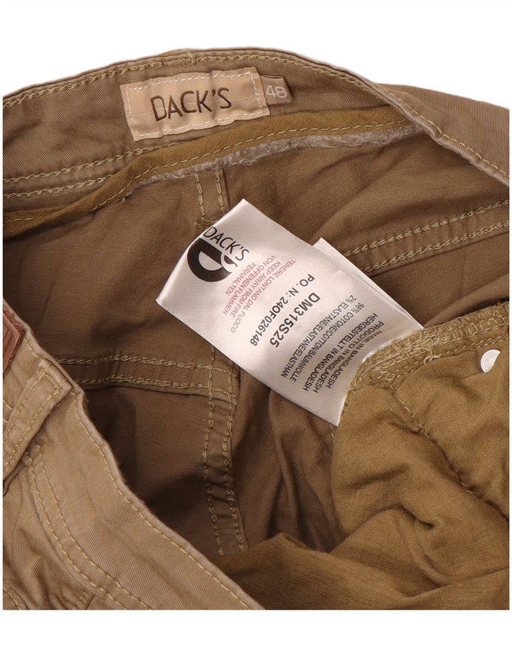 Dack's Mens Slim Casual Trousers IT 48 Medium W34 L31 Brown Cotton