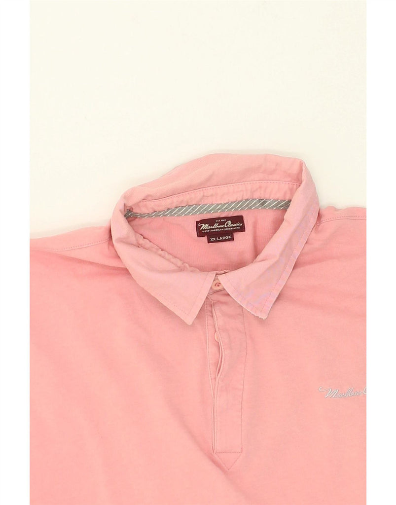 MARLBORO CLASSICS Mens Polo Shirt 2XL Pink Cotton Vintage Marlboro Classics and Second-Hand Marlboro Classics from Messina Hembry 