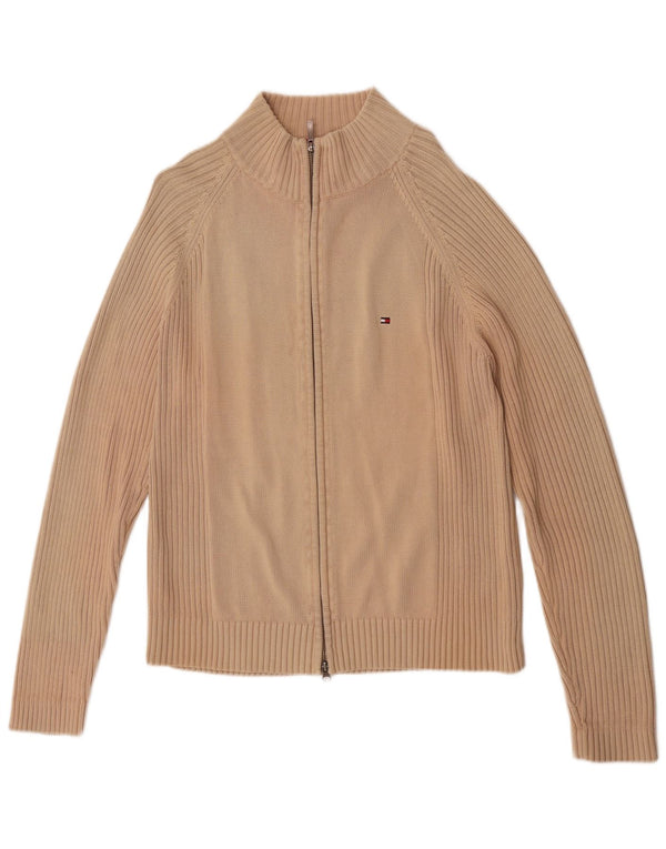 Tommy Hilfiger Mens Cardigan Sweater Large Beige Cotton