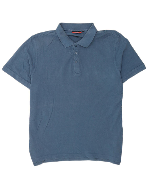 Pierre Cardin Mens Short Sleeve Polo Shirt 2XL Blue Cotton