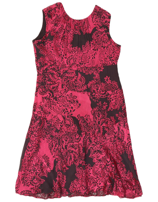 Phase Eight Womens Sleeveless Sheath Dress UK 18 XL Pink Floral