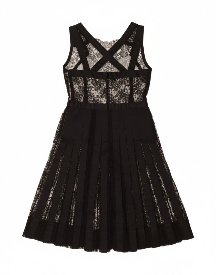 VINTAGE Womens Sleeveless A-Line Dress UK 12 Medium Black Vintage Vintage and Second-Hand Vintage from Messina Hembry 