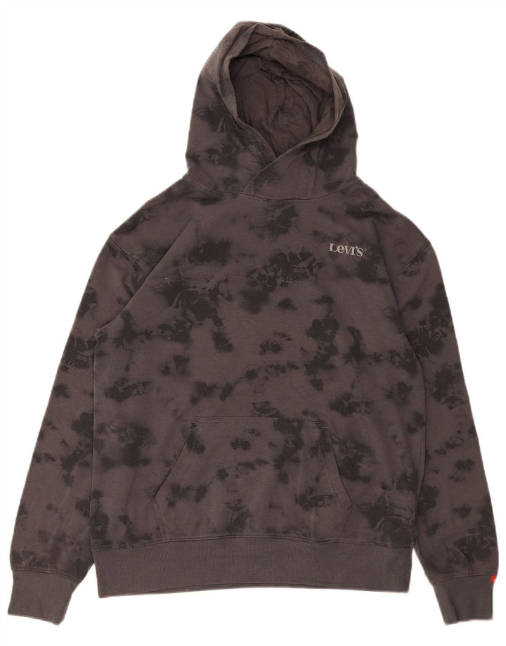 LEVI'S Boys Hoodie Jumper 13-14 Years Grey Tie Dye Polyester