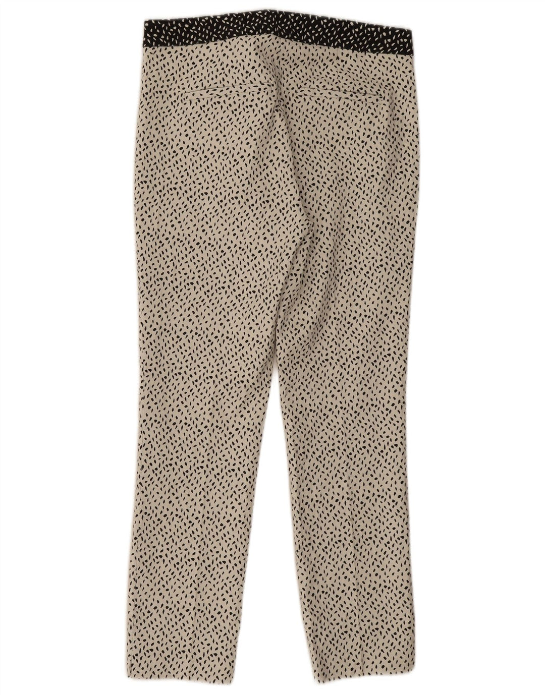 Zara Womens Slim Casual Trousers Large W30 L27 White Spotted Polyester