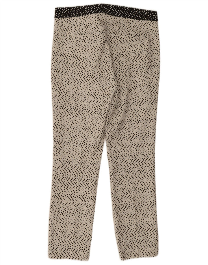 Zara Womens Slim Casual Trousers Large W30 L27 White Spotted Polyester